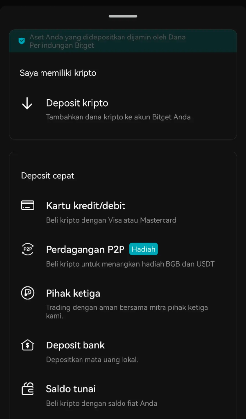 Cara Membeli USDT melalui P2P Bitget (Aplikasi) image 1