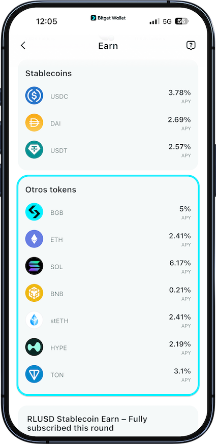 Gana con Bitget Wallet: cómo conseguir un 2%–6% de APY en tus criptoactivos image 3