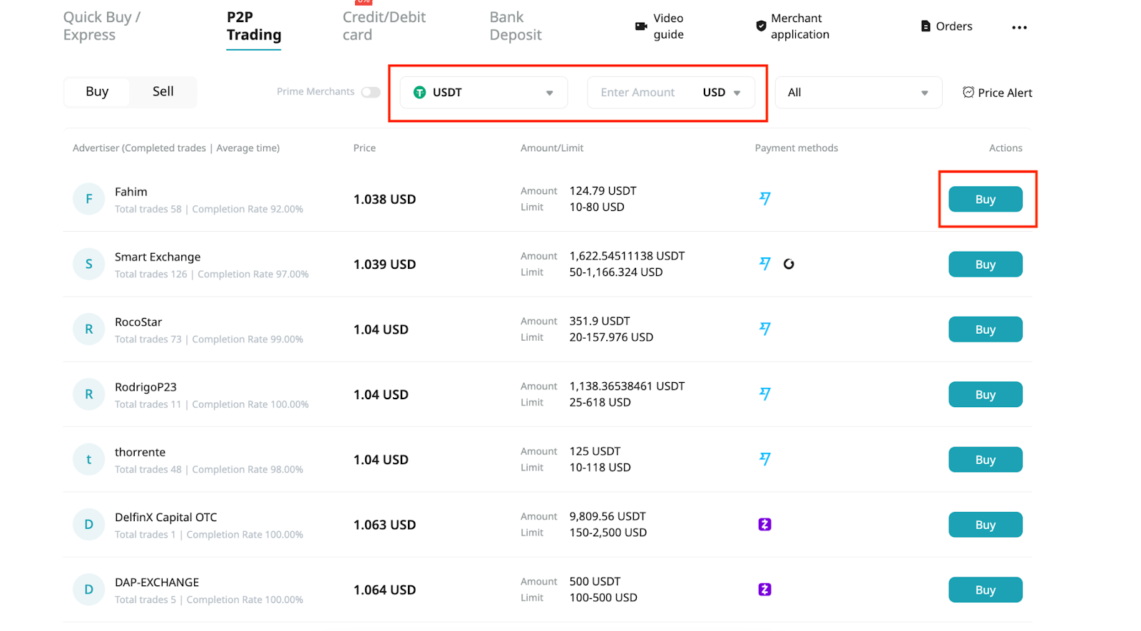 Buy Crypto With Fiat Currencies on Bitget image 4