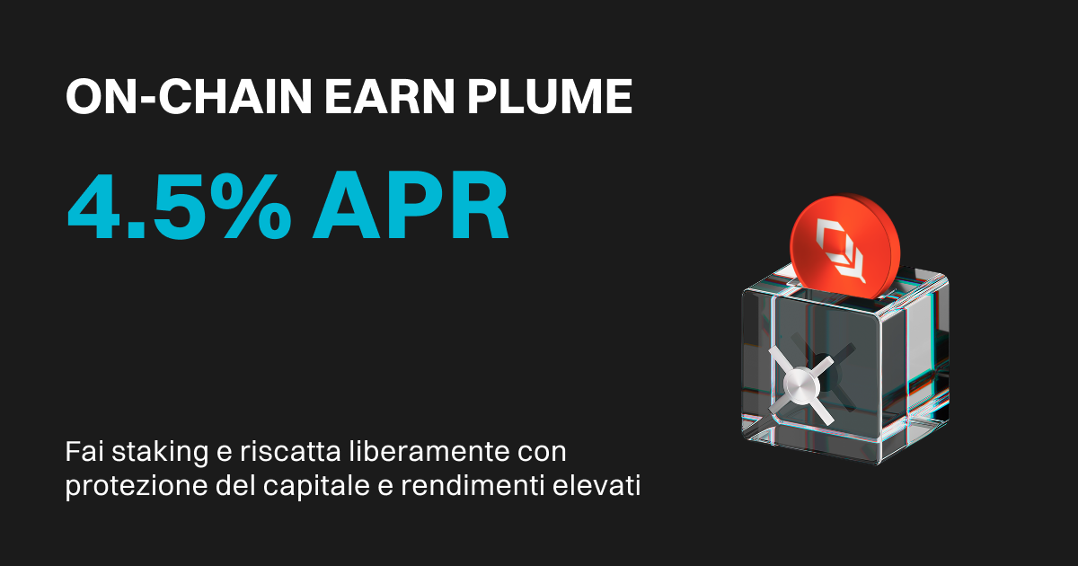 Bitget lancia lo On-chain Earn di PLUME con un APR del 4.5% image 0