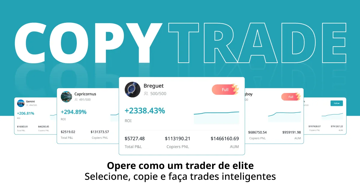 Comece a operar como os melhores investidores com o Copy Trade