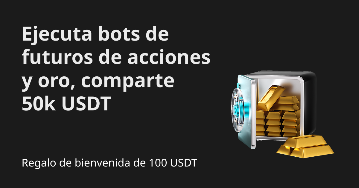 Usa bots de trading de futuros de acciones y oro y comparte 50K USDT image 0