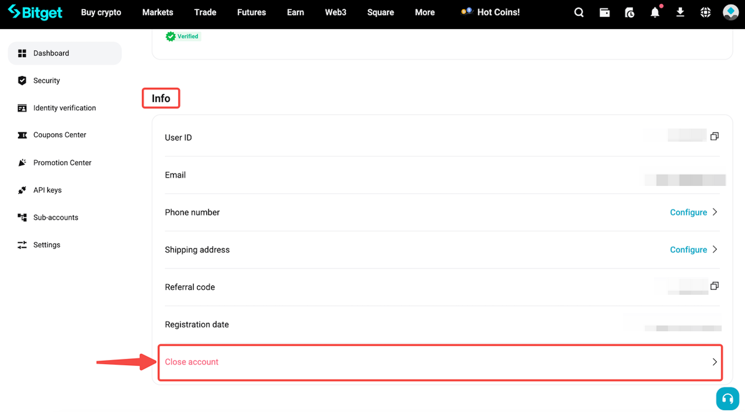 How to Delete/Close My Bitget Account? - Website Guide image 2