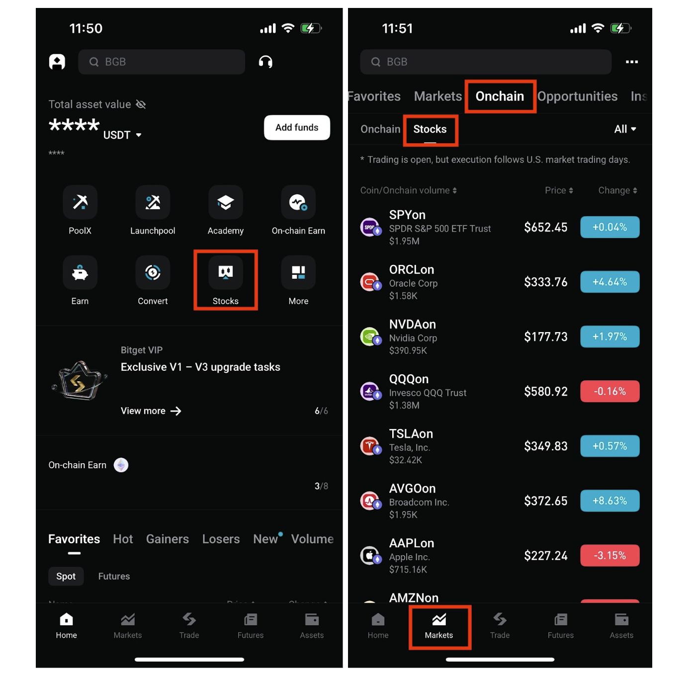 如何在 Bitget 交易鏈上股票 image 2