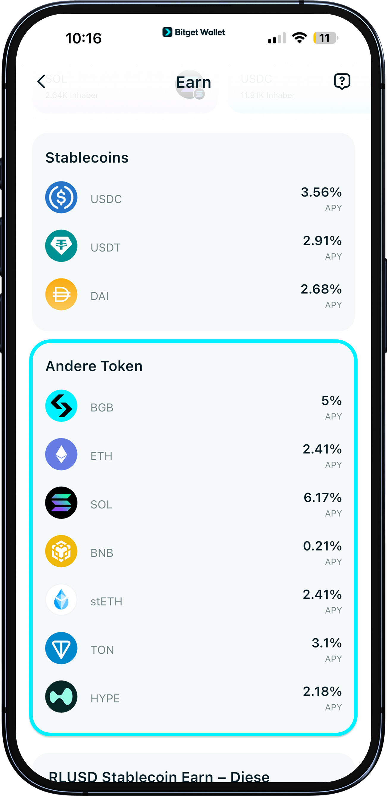 Mit Bitget Wallet verdienen – so sichern Sie sich 2–6 % APY auf Ihre Kryptoassets image 3