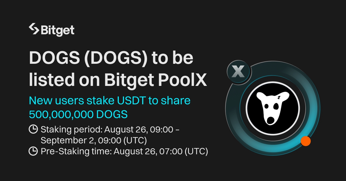 Bitget PoolX niêm yết memecoin hệ sinh thái TON - DOGS sau khi ra mắt thành công trên Thị trường sớm 