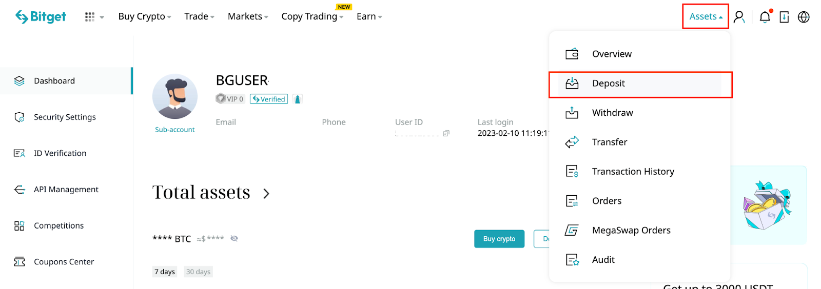Bitget x BLUR: Exclusive Deposit Campaigns & Tutorial image 3