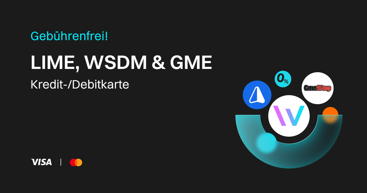 LIME, WSDM & GME mit Kredit-/Debitkarte ohne Gebühren kaufen image 0