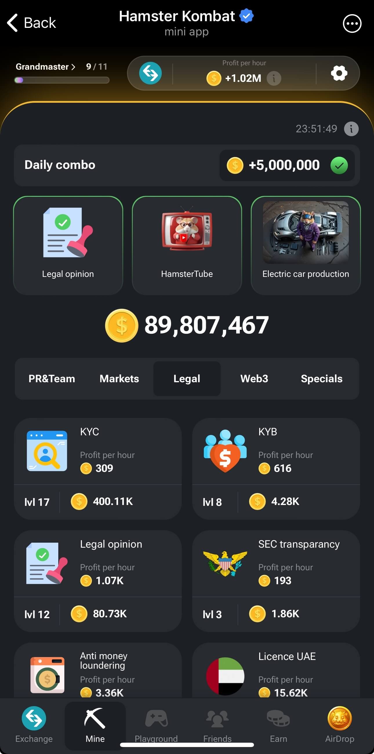 Today's Hamster Kombat Daily Combo Cards for August 25-26, 2024 image 0