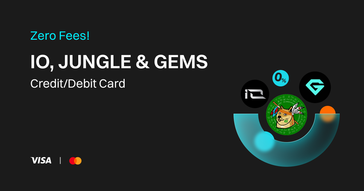 Buy IO, JUNGLE & GEMS using credit/debit card with zero fees image 0