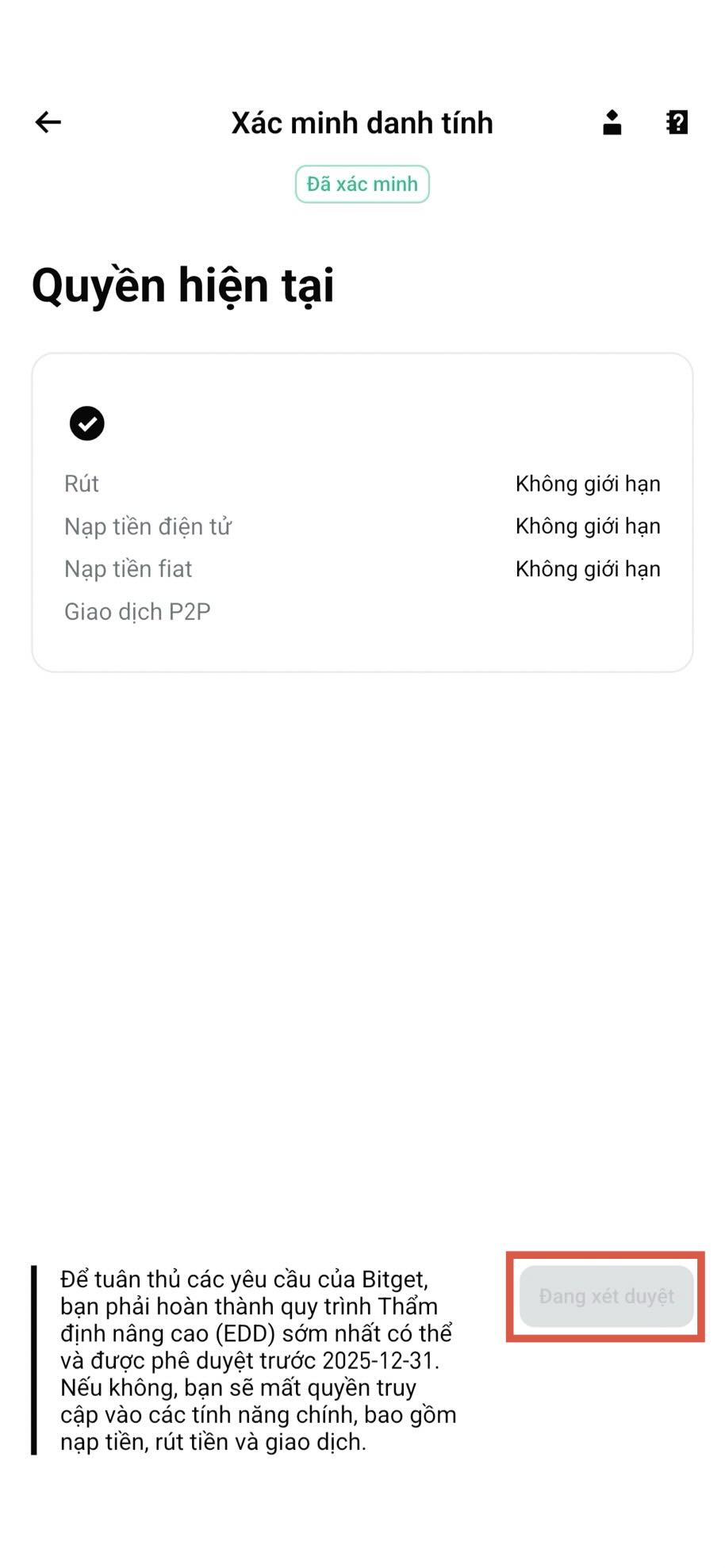 Cách hoàn tất quy trình Thẩm định nâng cao (EDD) cho tài khoản Bitget - Hướng dẫn ứng dụng