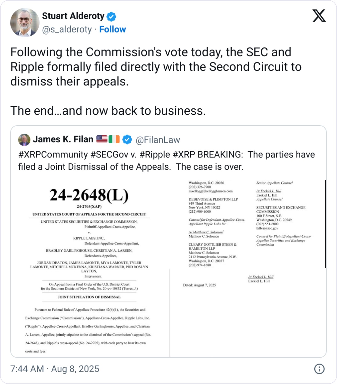 XRP 诉讼尘埃落定，价格反弹引市场乐观 image 0