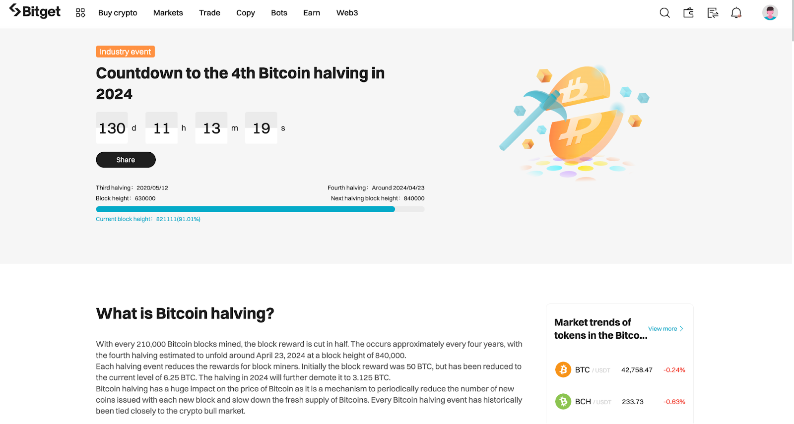 The Crypto Countdown Begins: Bitget's Tool for Navigating Bitcoin Halving image 1