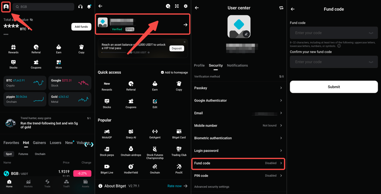 How to Enable Fund Code for Bitget P2P?