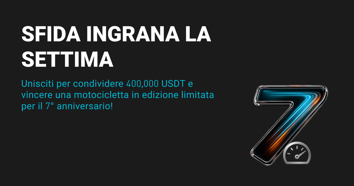 Sfida Ingrana la Settima: festeggia il 7° anniversario di Bitget con 400,000 USDT in bonus! image 0