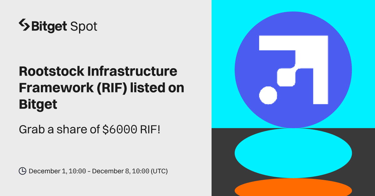 Rootstock Infrastructure Framework (RIF) will be listed on Bitget. Come and grab a share of $6,000 worth of RIF! image 0