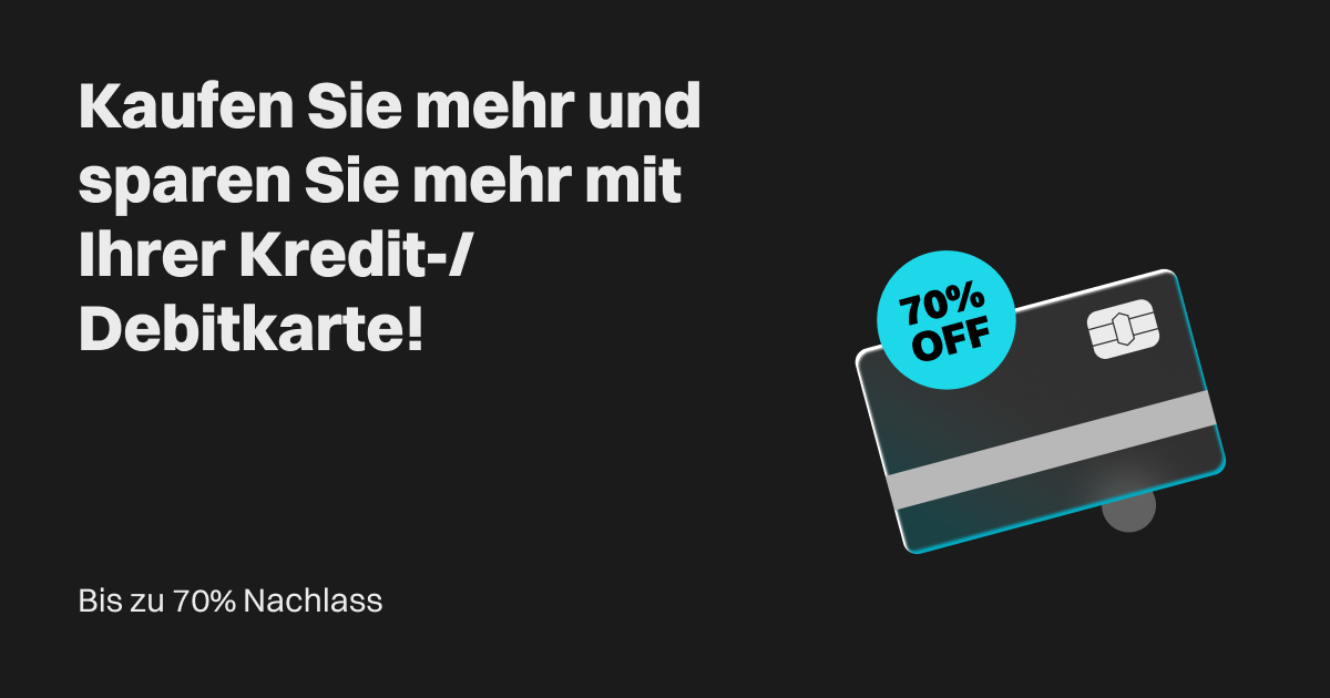 Bis zu 70 % Rabatt: Kaufen Sie mehr und sparen Sie mehr mit Ihrer Kredit-/Debitkarte! image 0