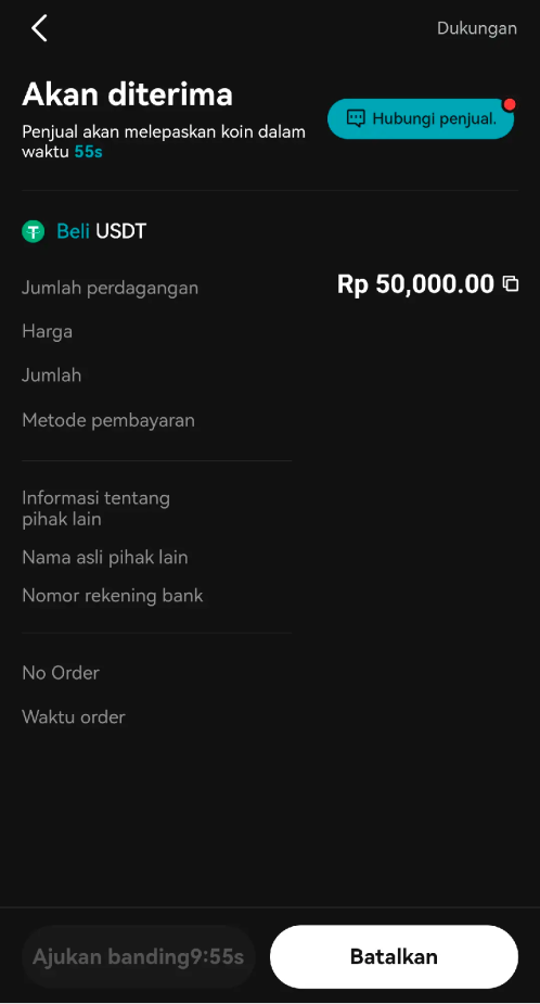 Cara Membeli USDT melalui P2P Bitget (Aplikasi) image 7