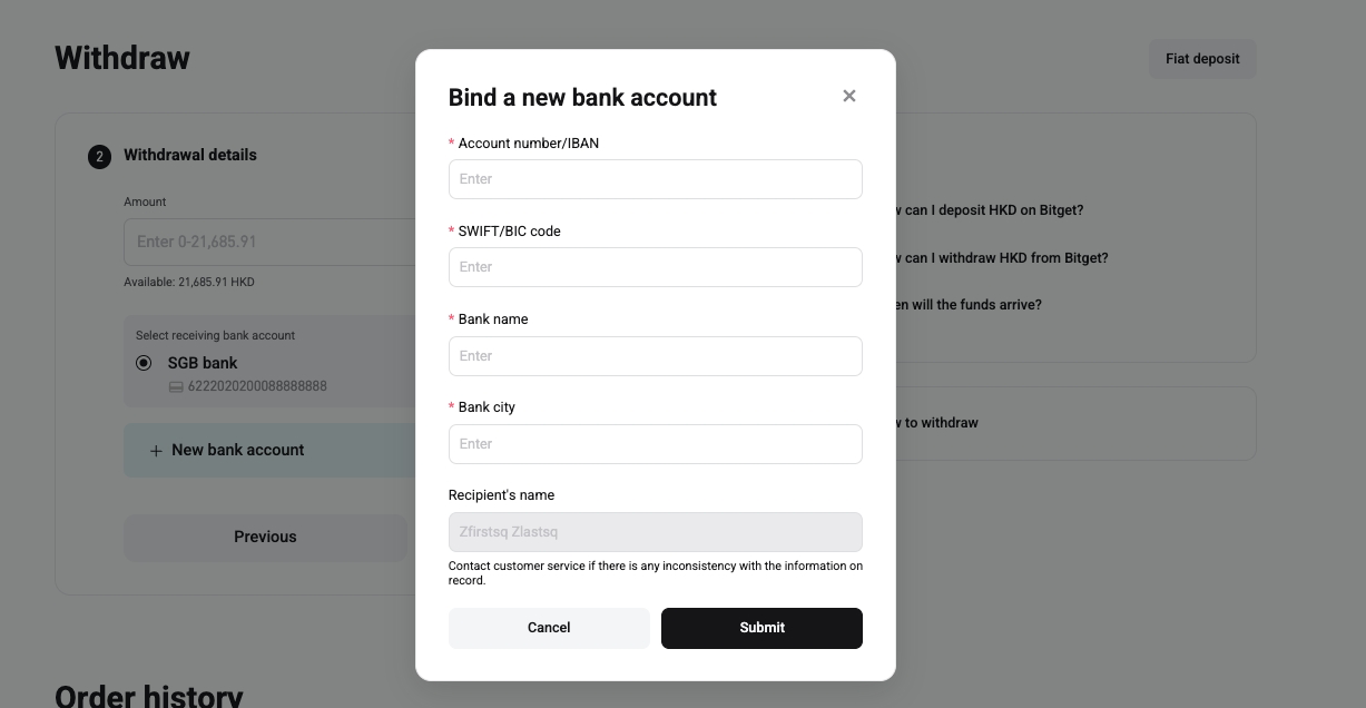 How to Deposit and Withdraw HKD on Bitget Website?