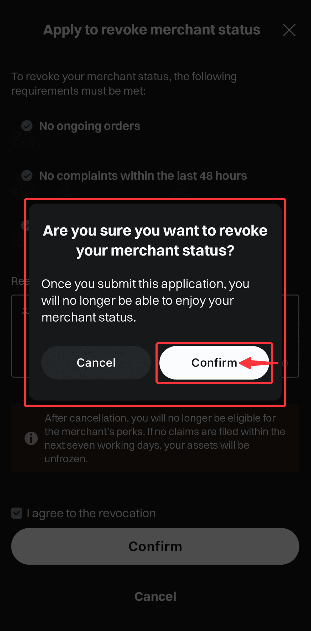 How to Revoke My P2P Merchant Status? - Mobile App Guide