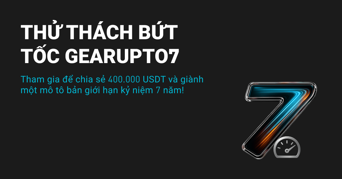 Thử thách Bứt tốc GearUpTo7: Kỷ niệm 7 năm thành lập Bitget với phần thưởng trị giá 400.000 USDT! image 0