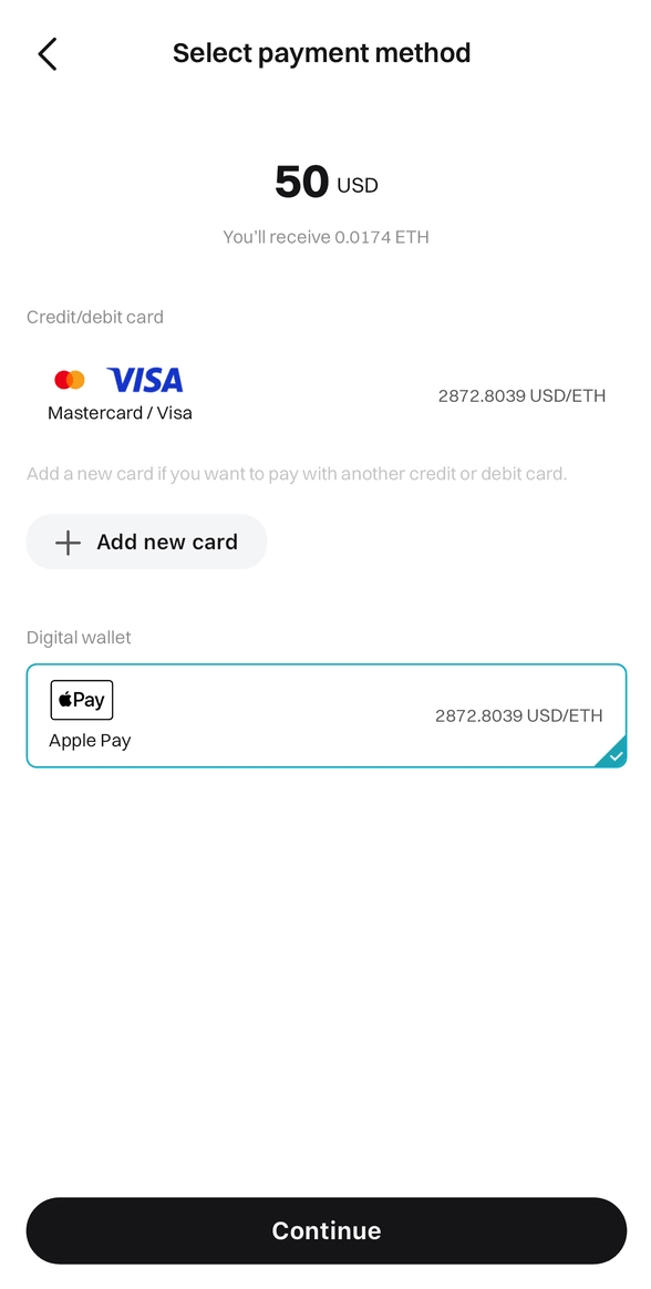 شراء العملات المشفرة عبر Google Pay وApple Pay على Bitget image 9