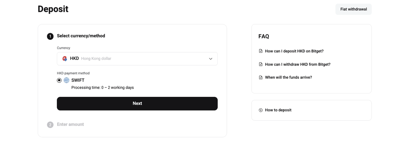 How to Deposit and Withdraw HKD on Bitget Website?