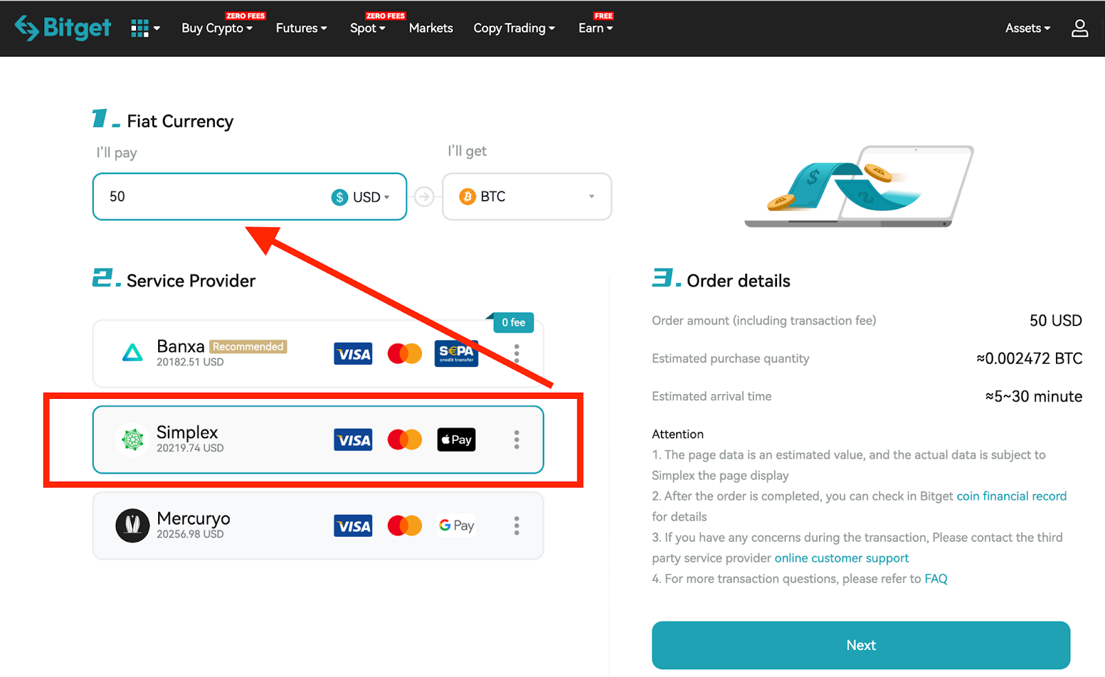 How to Use Simplex to Buy Crypto image 1