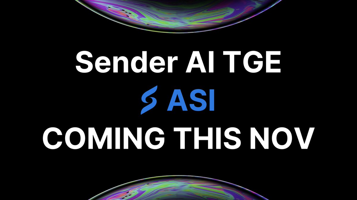 Sender AI announced the TGE will happen this November