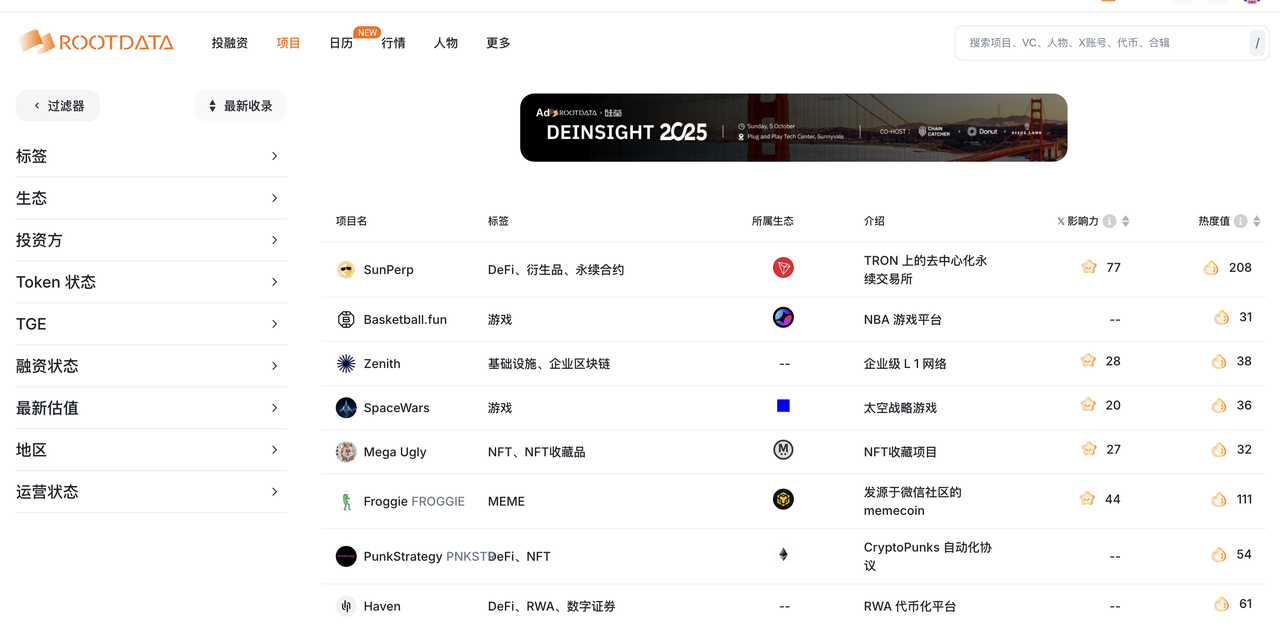 链上数据查询平台推荐系列：Rootdata image 0