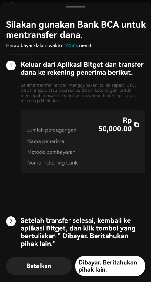 Cara Membeli USDT melalui P2P Bitget (Aplikasi) image 6