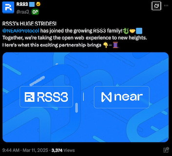 NEAR Protocol Joins RSS3 Ecosystem to Advance Open Web and DeFi Development image 0