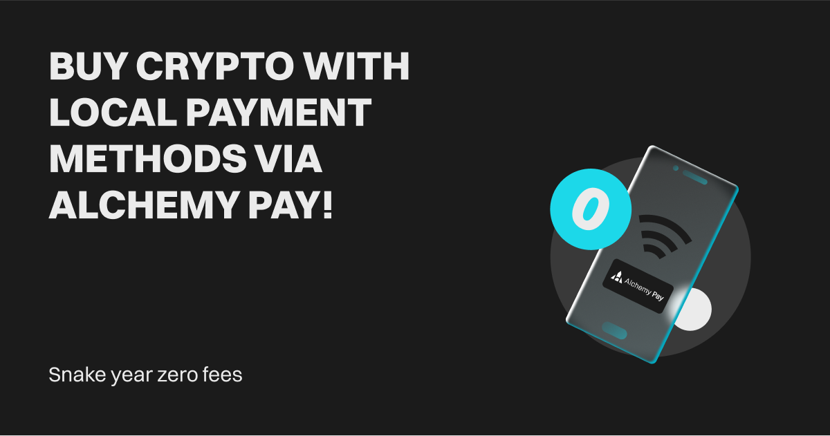 Snake year zero fees: Buy crypto with local payment methods via Alchemy Pay! image 0