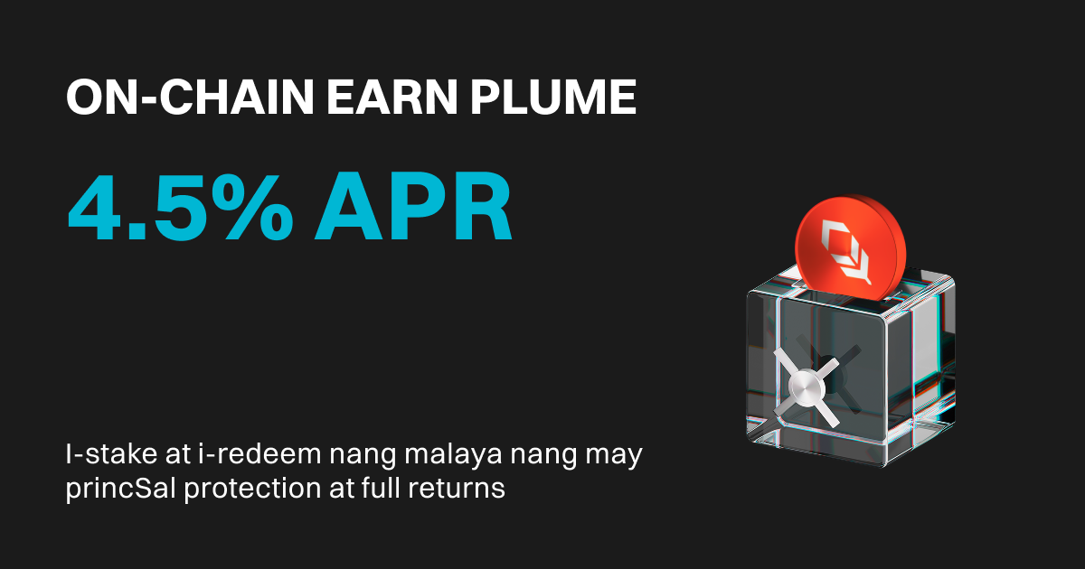 Bitget Launches  PLUME On-chain Earn With 4.5% APR image 0