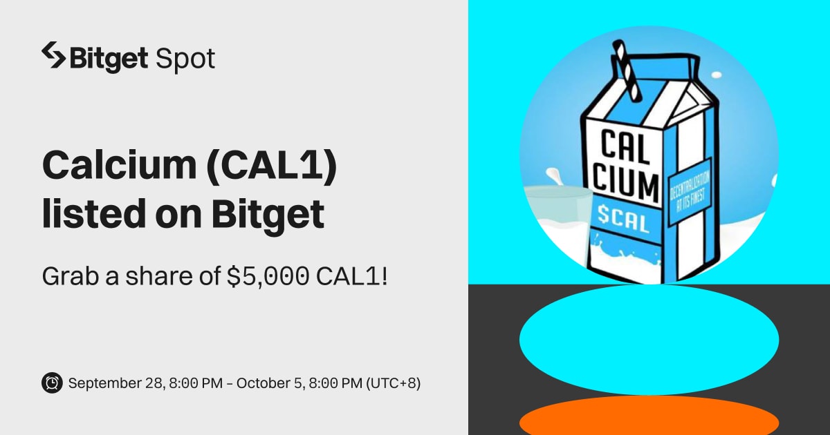 Calcium (CAL1) will be listed on Bitget. Come and grab a share of $5,000 CAL1! image 0