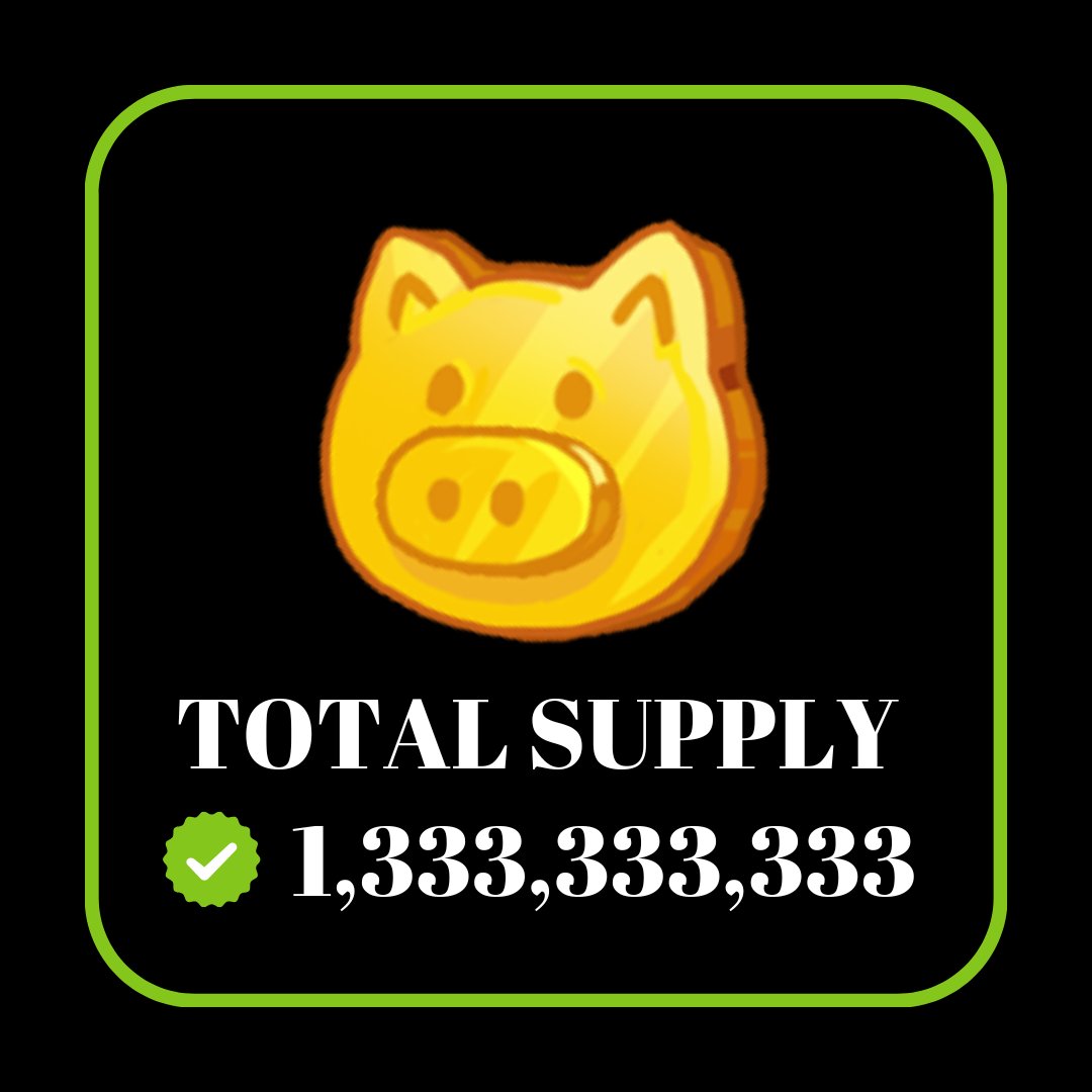 PiggyPiggy: O fornecimento total de $PGC é 1.333.333.333