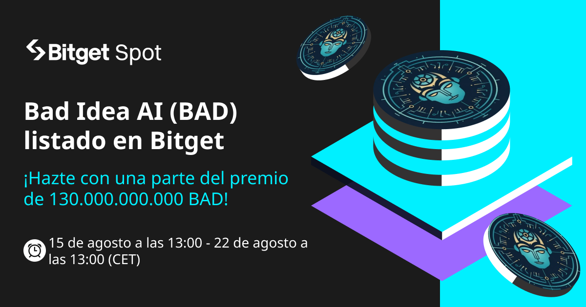 Bad Idea AI (BAD) listado en Bitget. ¡Ven y hazte con una parte de 130.000.000.000 BAD! image 0