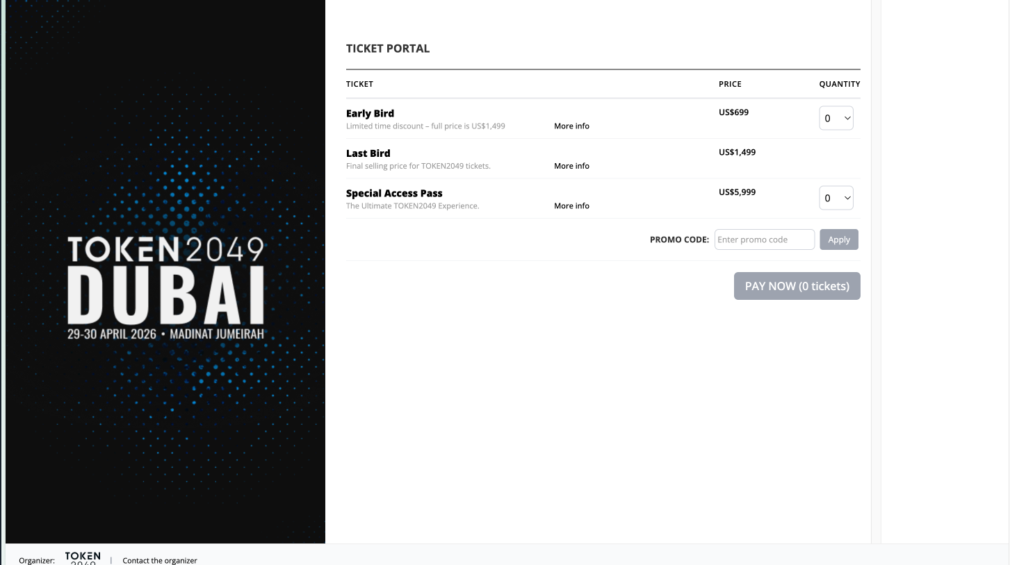 TOKEN2049 Dubai 2026: How to Buy Tickets, Prices, Registration & Side Events Guide image 4