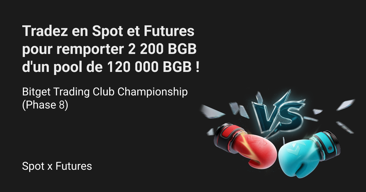 Bitget Trading Club Championship (Phase 8) – Tradez en Spot et Futures pour remporter 2 200 BGB d'un pool de 120 000 BGB ! image 0