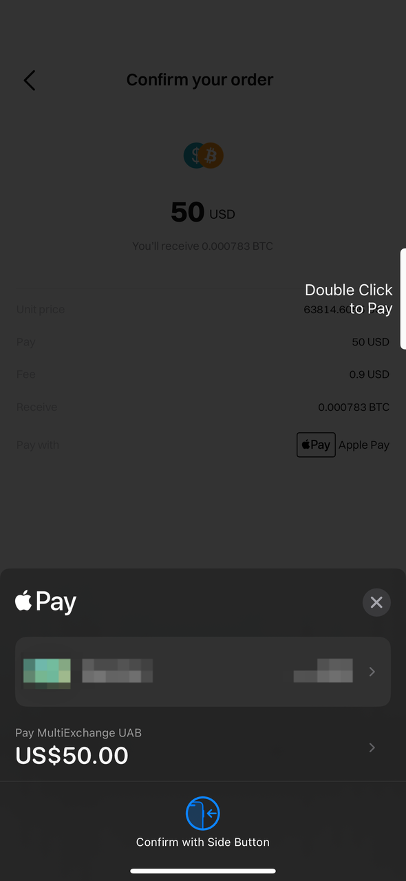 شراء العملات المشفرة عبر Google Pay وApple Pay على Bitget image 11