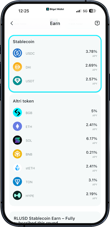 Guadagna con Bitget Wallet – Come ottenere un APY dal 2% al 6% sulle tue crypto image 2
