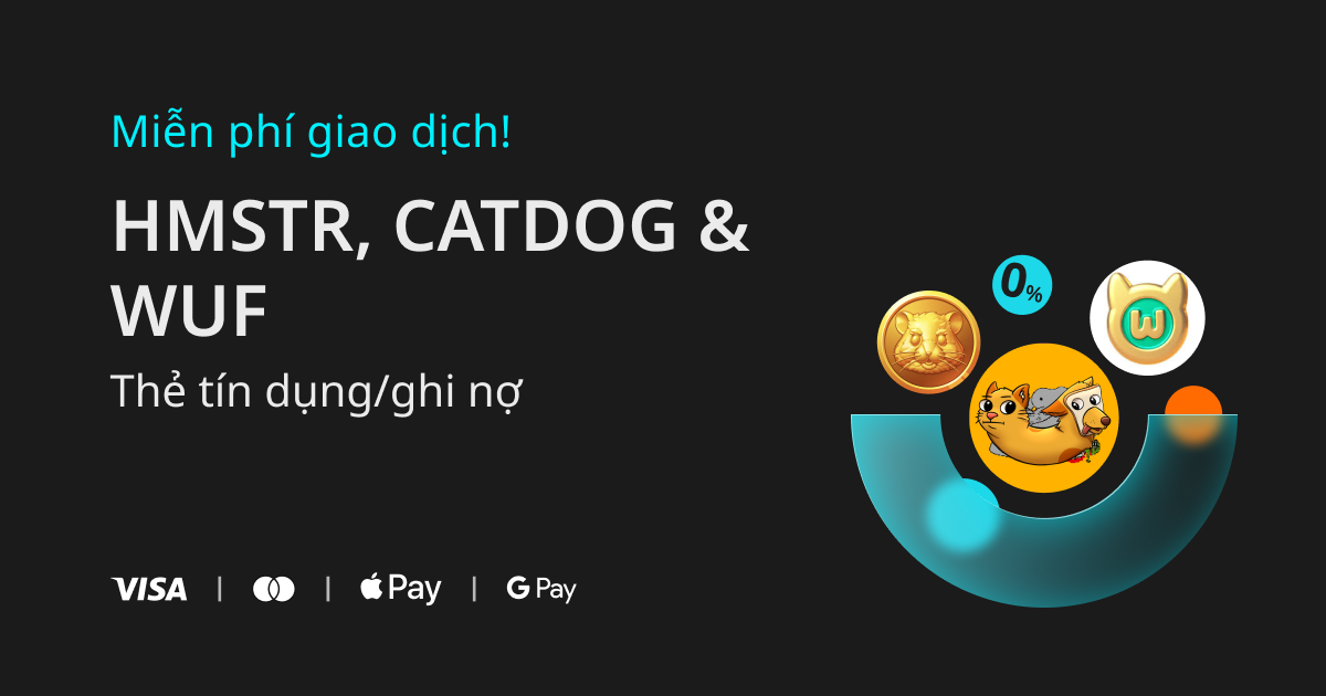 0 phí: Mua HMSTR, CATDOG & WUF bằng thẻ tín dụng/thẻ ghi nợ! image 0