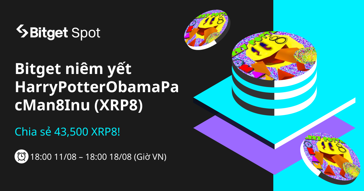 Bitget niêm yết HarryPotterObamaPacMan8Inu (XRP8) - Tham gia và chia sẻ 43,500 XRP8! image 0