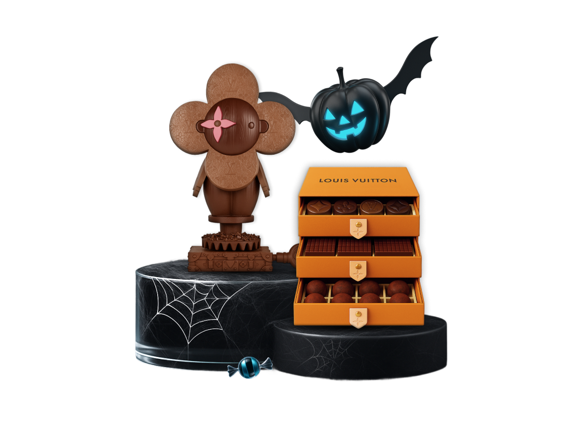 100% treats! Grab Halloween LV chocolates and hot coin candies!