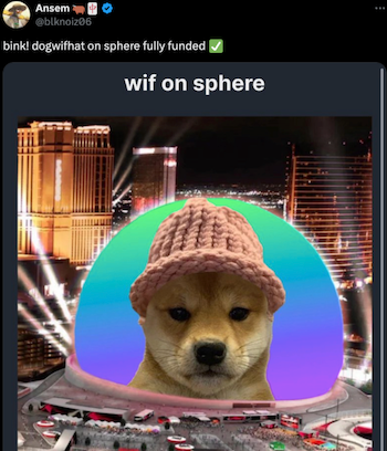 Dogwifhat hits record high following $700K Vegas Sphere fundraise image 0
