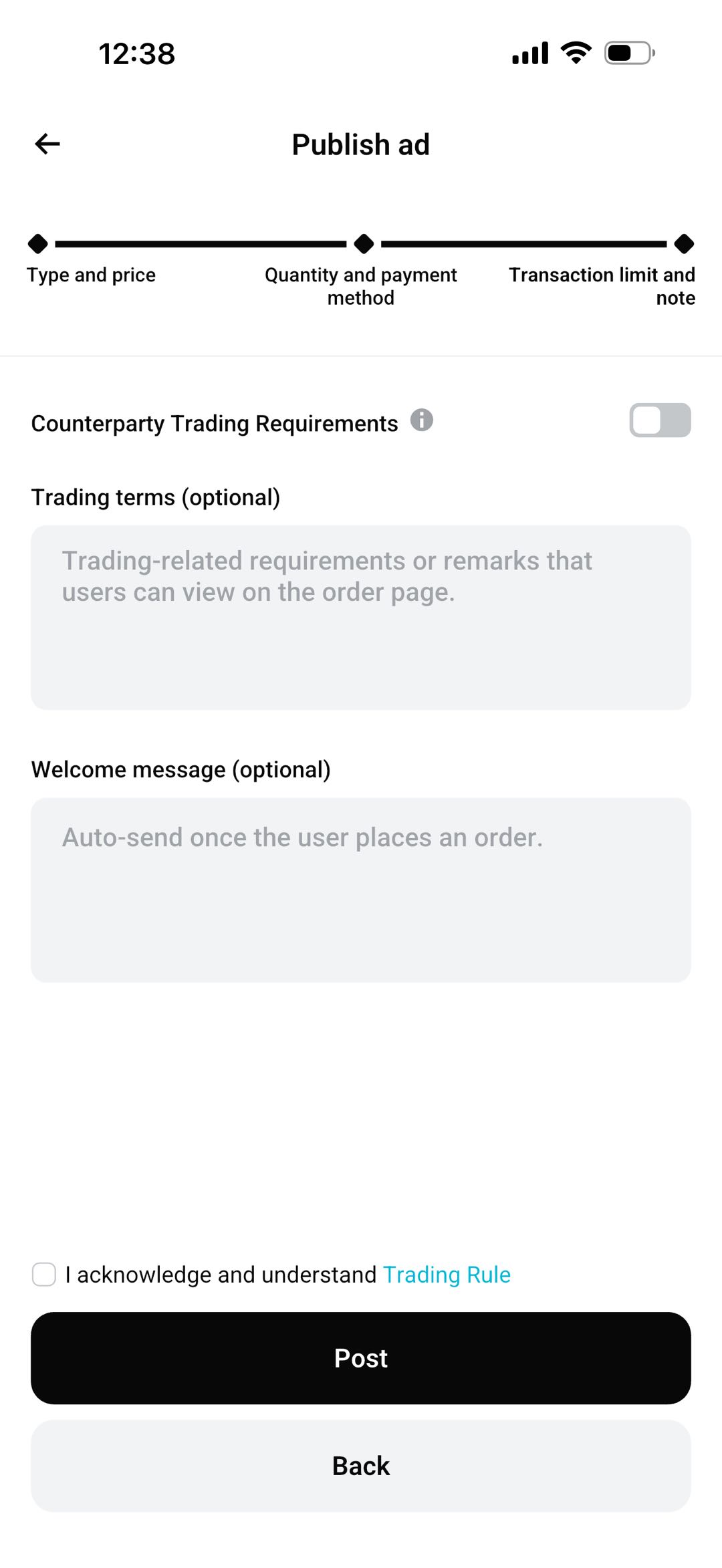 How to Post a P2P Advertisement on Bitget? - Mobile App Guide