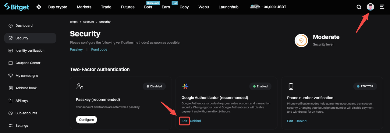Jak zmienić Google Authenticator dla mojego konta Bitget? Przewodnik dla strony internetowej image 0
