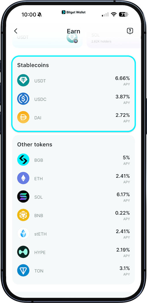 Earn with Bitget Wallet – How to secure 2%–6% APY on your crypto image 2