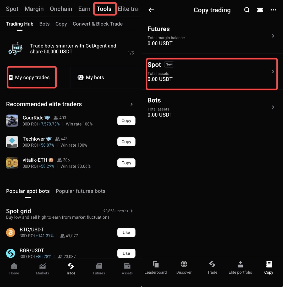 Spot Copy Trading Guide for Copiers on Bitget App image 1