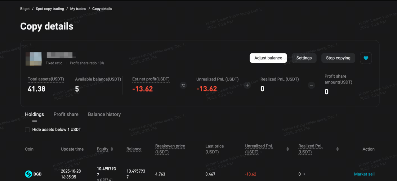 Spot Copy Trading Guide for Copiers on Bitget Website image 10